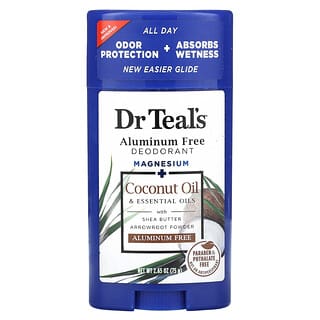 Dr. Teal's, Dezodoranty bez glinu, olej kokosowy, 75 g