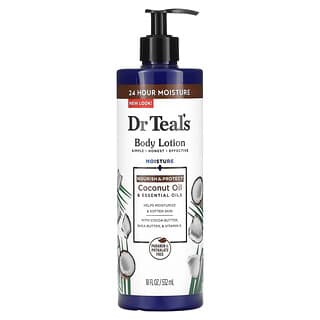 Dr. Teal's, Body Lotion, Nourish & Protect, Coconut Oil & Essential Oils, 18 fl oz (532 ml)