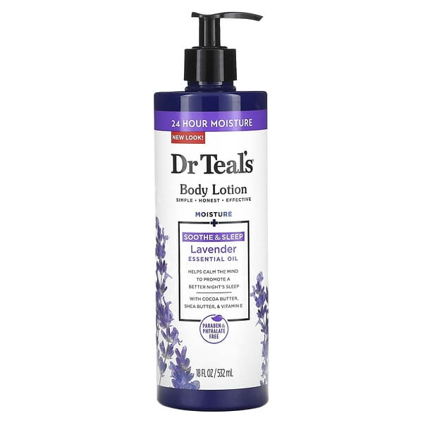 Dr. Teal's, лосьйон для тіла, заспокоєння та сон, лаванда, 532 мл (18 рідк. унцій)