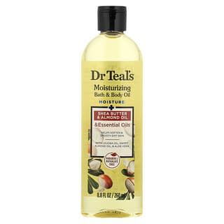Dr. Teal's, Huile hydratante pour le corps et le bain, Beurre de karité et huile d'amande, 260 ml