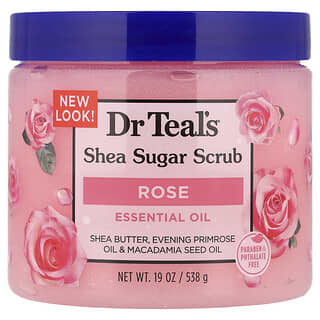 Dr. Teal's, цукровий скраб із ши, ефірна олія троянди, 538 г (19 унцій)
