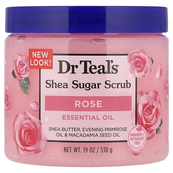 Dr. Teal's, 乳木果糖磨砂膏，玫瑰精油，19 盎司（538 克）