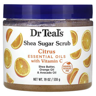 Dr. Teal's, сахарный скраб с маслом ши, цитрус, 538 г (19 унций)