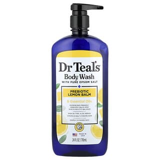 Dr. Teal's, Body Wash with Pure Epsom Salt, Prebiotic Lemon Balm & Essential Oils, 24 fl oz (710 ml)