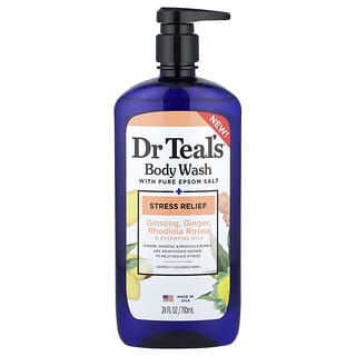Dr. Teal's, Jabón líquido para el cuerpo con sal pura de Epsom, Alivio del estrés, 710 ml (24 oz. líq.)