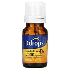Ddrops, Жидкий витамин D3, 2000 МЕ, 5 мл (0,17 жидкой унции)
