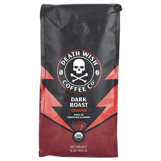 Death Wish Coffee, Ground, Dark Roast, gemahlen, dunkle Röstung, 454 g (16 oz.)