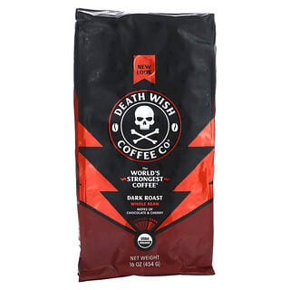 Death Wish Coffee, The World's Strongest Coffee, Whole Beans, Dark Roast, 16 oz (454 g)