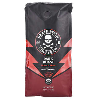 Death Wish Coffee, Whole Bean, Dark Roast, ganze Bohne, dunkle Röstung, 454 g (16 oz.)