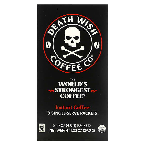 Death Wish Coffee, The World's Strongest Coffee, Instant Coffee, 8 ...