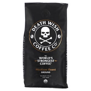 Death Wish Coffee, The World's Strongest Coffee, Ground, Medium Roast, 16 oz (454 g)