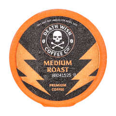 Death Wish Coffee, Капсулы с кофе на одну порцию, средней обжарки, 10 капсул по 12,5 г (0,44 унции)