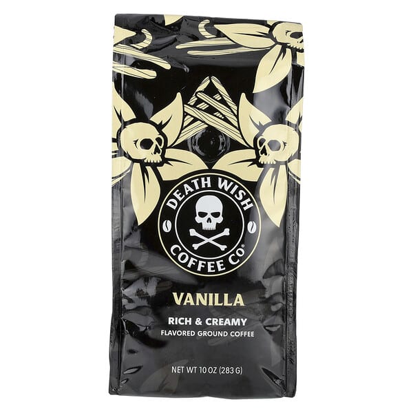 Death Wish Coffee, Flavored Ground Coffee, Vanilla, 10 oz (283 g)
