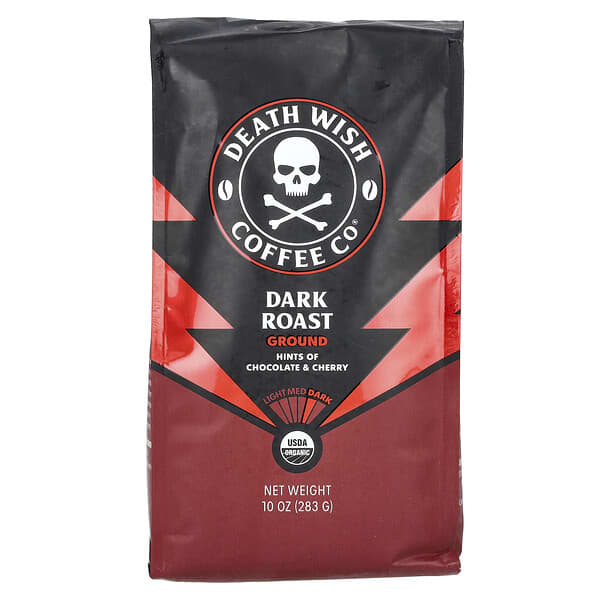 Death Wish Coffee, แบบบด คั่วเข้ม ขนาด 10 ออนซ์ (283 ก.)