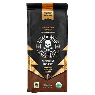 Death Wish Coffee, Premium Ground Coffee, Medium Roast, 10 oz (283 g)