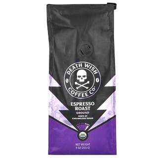 Death Wish Coffee, Negro, Molido, Tostado expreso, 255 g (9 oz)