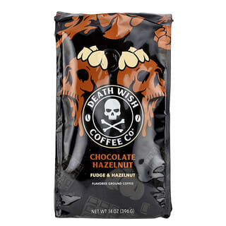 Death Wish Coffee, Flavored Ground Coffee, gemahlener Kaffee mit Geschmack, Schokolade-Haselnuss, 396 g (14 oz.)