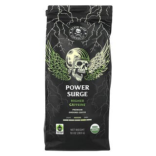 Death Wish Coffee, Power Surge Coffee, Ground, Medium Dark, Higher Caffeine, 283 g (10 oz)