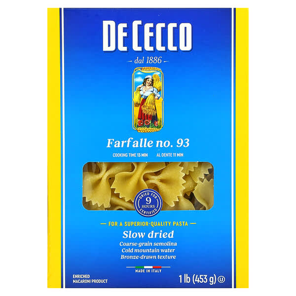 De Cecco, Farfalle No. 93, 453 g (1 lb) (Item Descontinuado) 