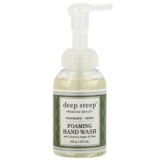 Deep Steep, Foaming Hand Wash with Coconut, Argan & Shea, Rosemary-Mint, 8 fl oz (237ml)