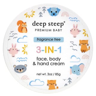 Deep Steep, Premium Baby, 3-in-1 Face, Body & Hand Cream, Fragrance Free , 3 oz (85 g)