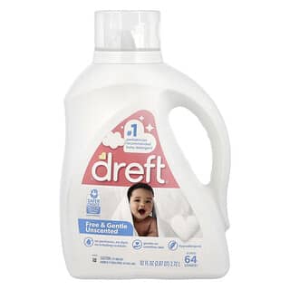Dreft, Baby Detergent, Free & Gentle Unscented, 92 fl oz (2.72 l)