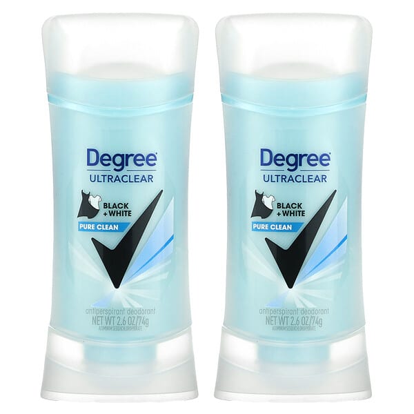 Degree, UltraClear，黑白，止汗淨味劑，2 包，每包 2.6 盎司（74 克）