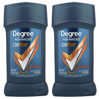 Degree, Advanced, 72H MotionSense®, дезодорант-антиперспирант, приключения, 2 тюбика по 76 г (2,7 унции)