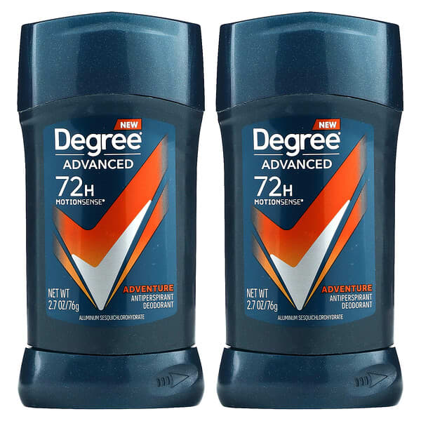 Degree, 高級 72 Hour MotionSense，止汗淨味劑，冒險，2 包，每包 2.7 盎司（76 克）