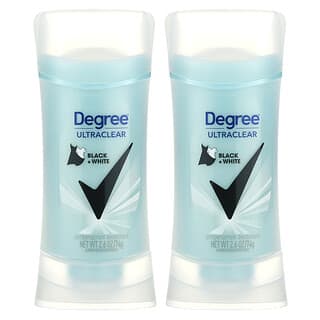 Degree, UltraClear, Déodorant anti-transpirant, Noir et blanc, Paquet de 2, 74 g chacun