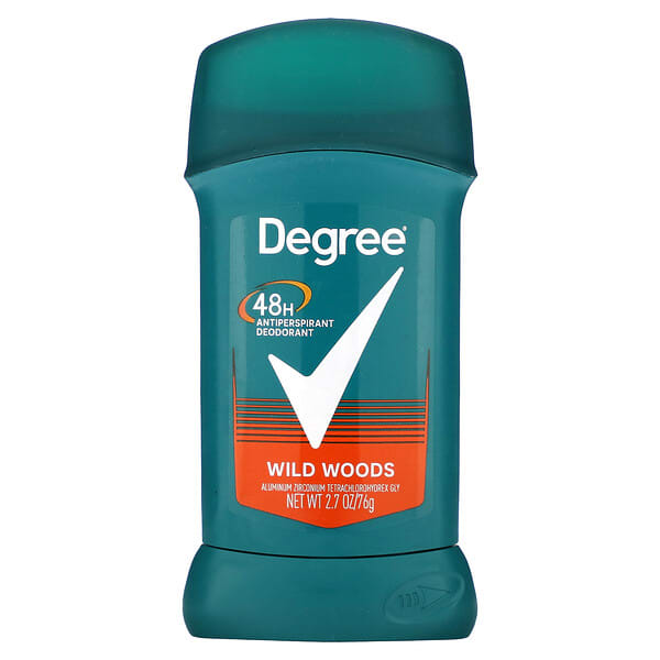Degree, 48 小時止汗淨味劑，野木質香味，2.7 盎司（76 克）