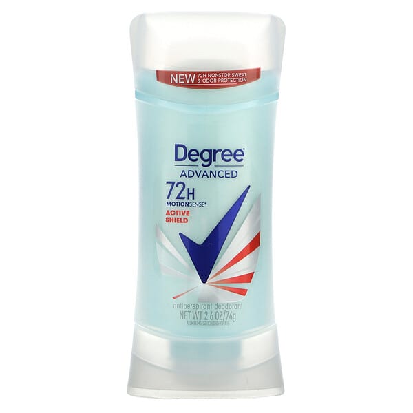 Degree, Advanced, 72 Hour MotionSense, Antiperspirant Deodorant, Active Shield, 2.6 oz (74 g)