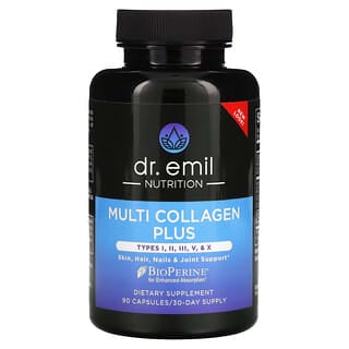 Dr Emil Nutrition, Multi Collagen Plus, типы I, II, III, V и X, 90 капсул