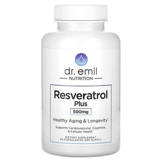 Dr. Emil Nutrition, Resvératrol Plus, 500 mg, 60 capsules (250 mg par capsule)
