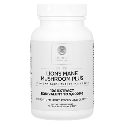Dr. Emil Nutrition, Elite, Lion's Mane Mushroom Plus, 60 Capsules