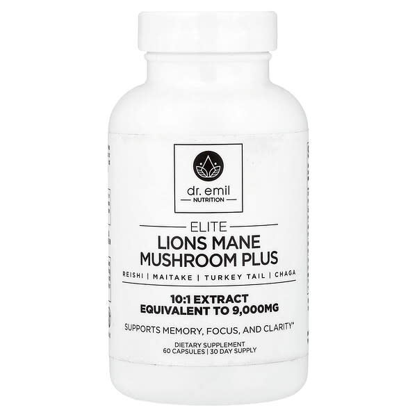 Dr. Emil Nutrition, Elite, Lions Mane Mushroom Plus, 60 Capsules — product photo 1