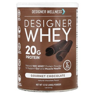 Designer Wellness, Designer Whey, Natural 100% Whey Protein Powder, Gourmet Chocolate, 12 oz (340 g)