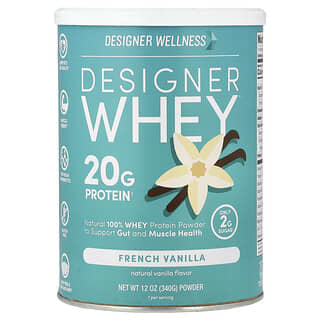 Designer Wellness, Designer Whey®, Natural 100% Whey Protein Powder, French Vanilla, 12 oz (340 g)