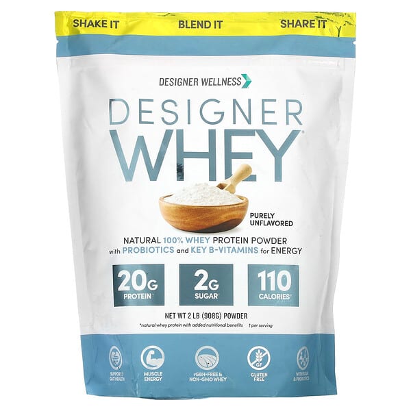 Designer Wellness, Designer Whey, Natural 100 Whey Protein Powder