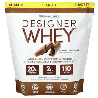 Designer Wellness, Designer Whey，天然全乳清蛋白質粉，美味巧克力，4 磅（1.82 千克）