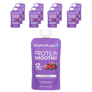 Designer Wellness, Protein Smoothie, Mixed Berry, 12 Pack, 4.2 oz (120 g) Each