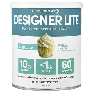 Designer Wellness, Lite Protein, низкокалорийный натуральный протеин, ванильный кекс, 9,03 унц. (256 г)