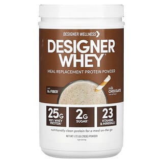 Designer Wellness, Designer Whey, Substitut de repas en poudre, Chocolat au lait, 783 g