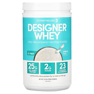 Designer Wellness, Designer Whey, Proteína en polvo sustitutivo de comidas, Vainilla`` 783 g (1,72 lb)