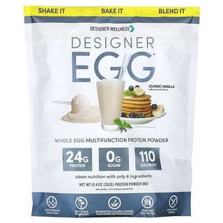 Designer Wellness, Designer Egg, Poudre de protéines multifonction à base d'œufs entiers, Vanille classique, 352 g