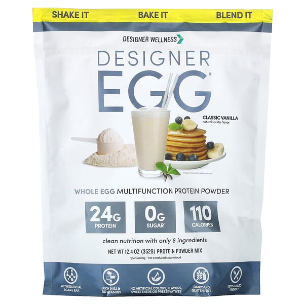 Designer Egg®, Whole Egg Multifunction Protein Powder, Classic Vanilla, 12.4 oz (352 g)