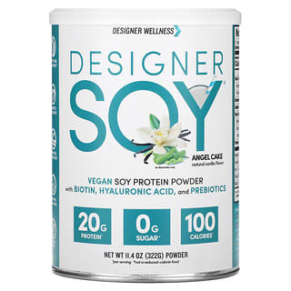 Designer Wellness, Vegan Soy Protein Powder, Angel Cake Natural Vanilla, 11.4 oz (322 g)