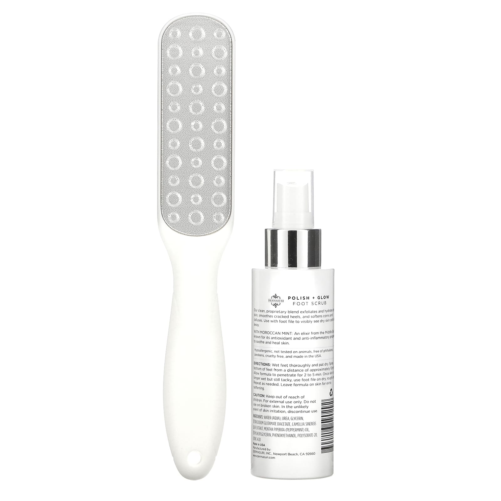 Dermasuri, Callus Remover Foot Scrub and File Set, 1 Set