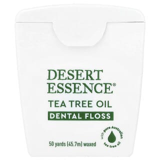 Desert Essence, Fio Dental de Óleo da Árvore do Chá, Encerado, 45,7 m (50 Jardas)