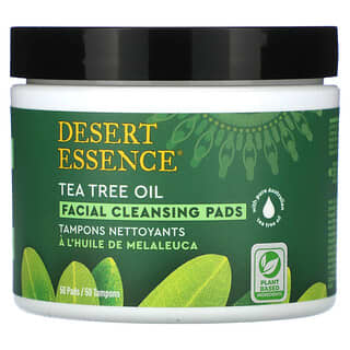 Desert Essence, Almohadillas de limpieza facial diaria, 50 almohadillas